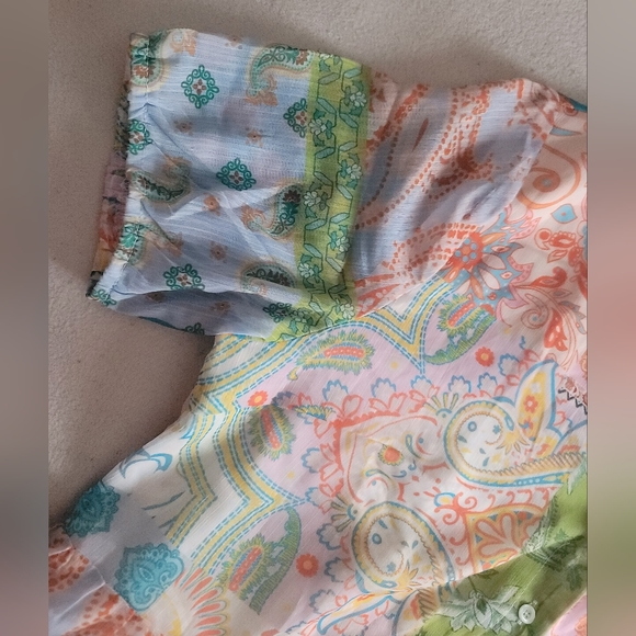 Shein Patchwork Button Down Ruffle Dress - Picture 8 of 10